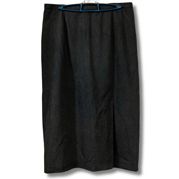JESSICA Vintage charcoal grey long pencil skirt ~ Corporate goth MEDIUM LARGE - Picture 7 of 7